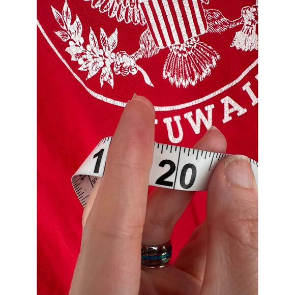 Vintage American Embassy Kuwait Shirt Mens Large Red Military Graphic Tee - Picture 5 of 5